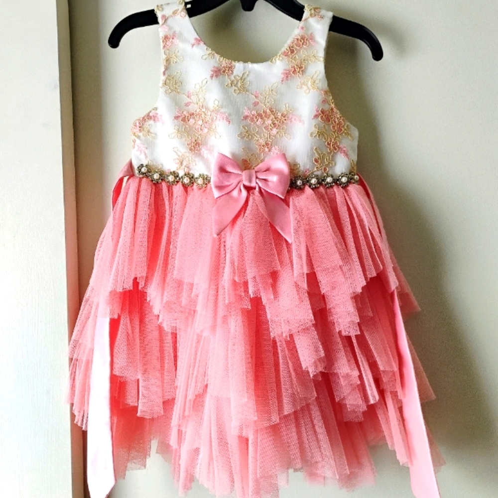 Pink Ruffled Tiered Sleeveless Sundress